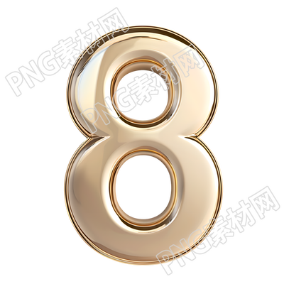 数字8金属风素材