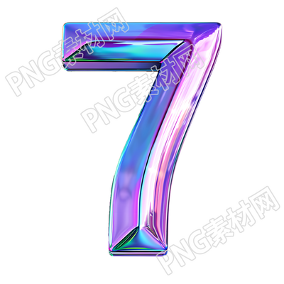 蓝紫色数字7元素