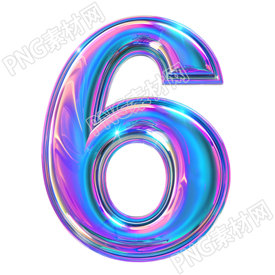 蓝紫色数字6元素