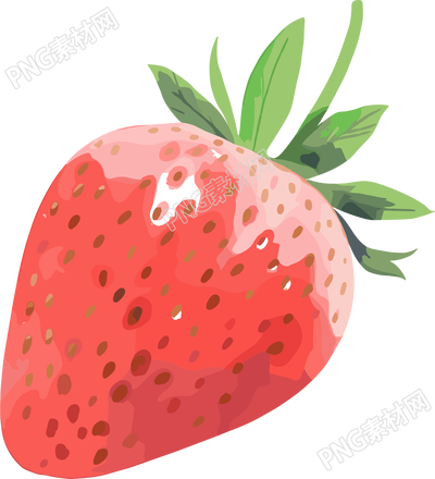 草莓水彩高清插图