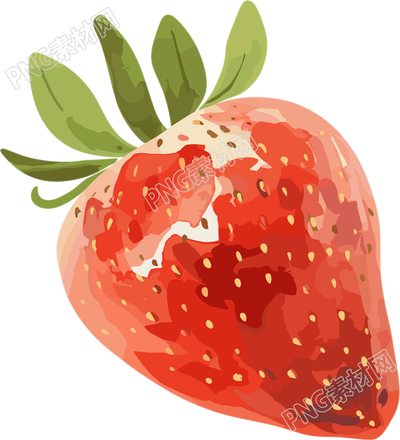 草莓水彩插画设计元素