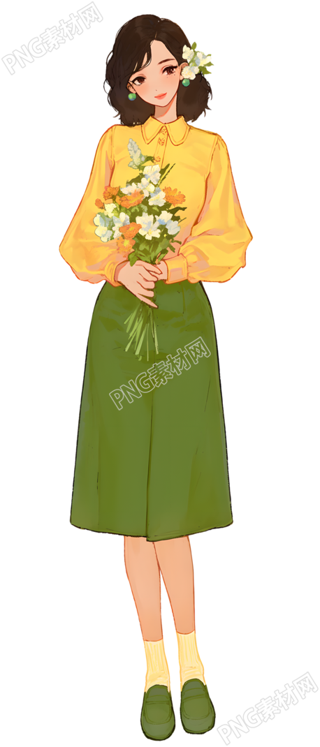 森系女孩可商用插图