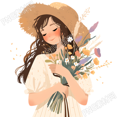 森系女孩插图