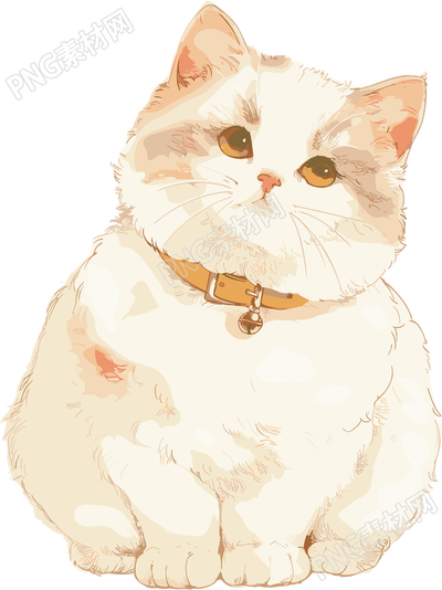 日系猫咪透明背景素材