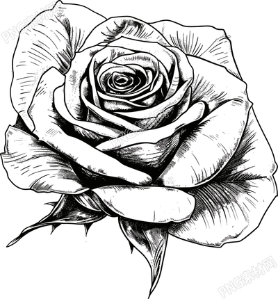 玫瑰花素描素材