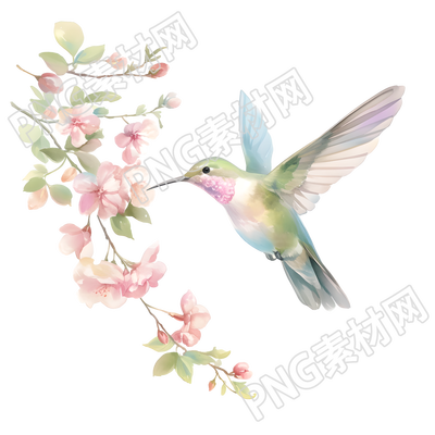 水彩鸟商业设计插图