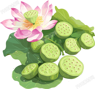 莲蓬插画素材