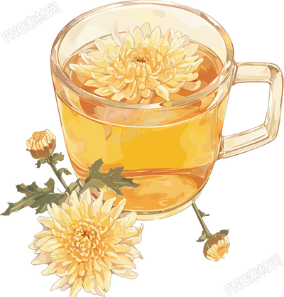 菊花茶卡通素材
