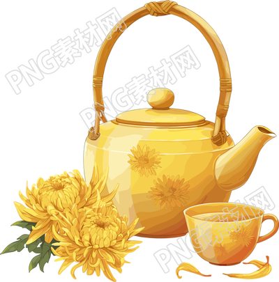 菊花茶简约素材