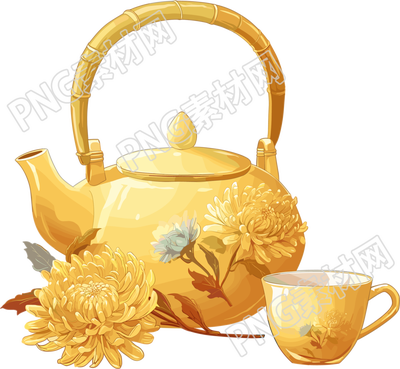 菊花茶创意元素