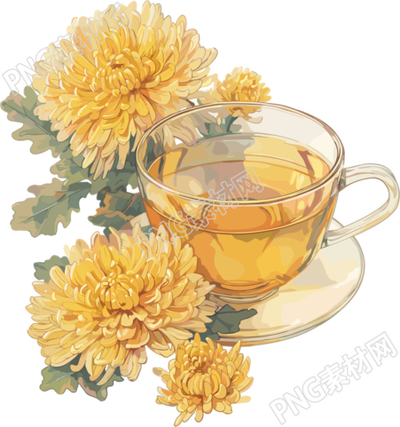 菊花茶简单插画
