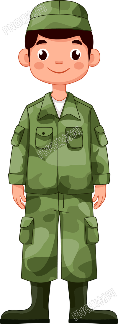 学生军训插画