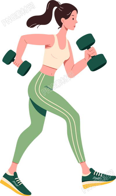 健身女孩平面插图