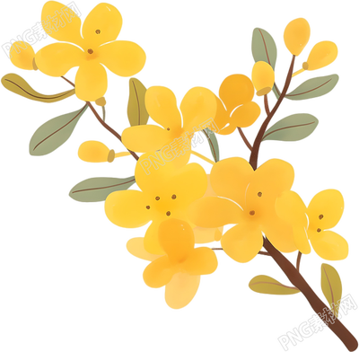 立秋桂花插画素材