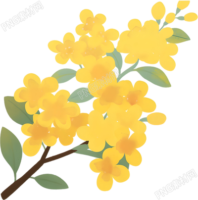 立秋桂花插画设计元素