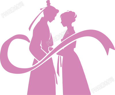 七夕牛郎织女剪影元素