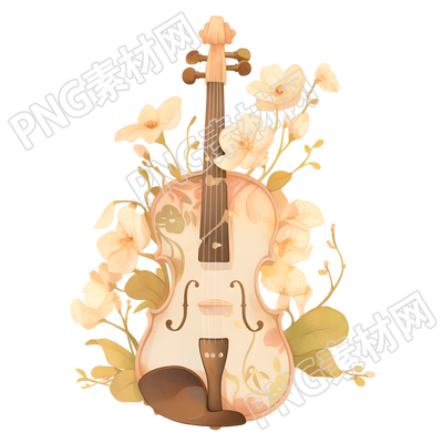 小提琴透明背景插画