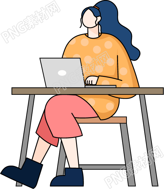 高马尾女生商务办公素材