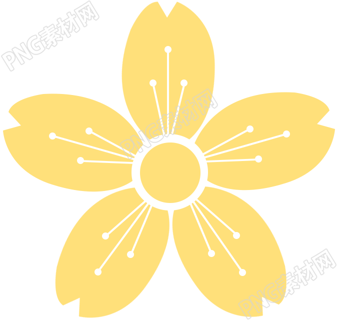 黄色五瓣花朵