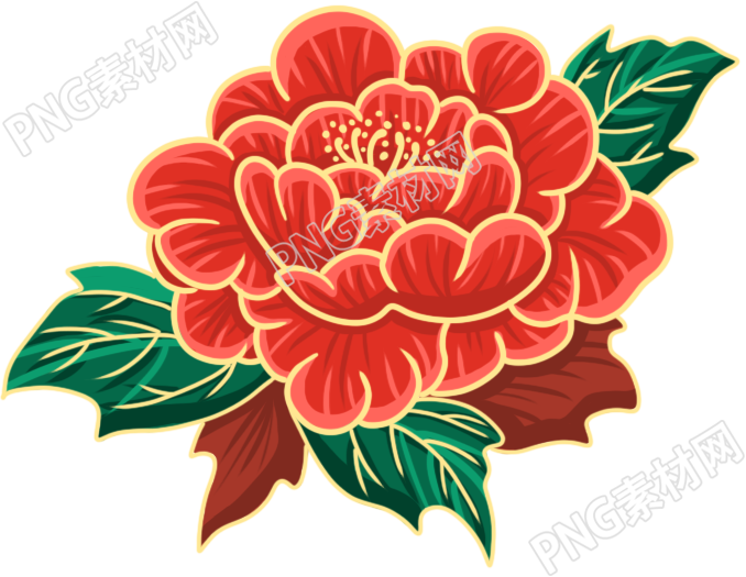红色鲜艳的鲜花花朵