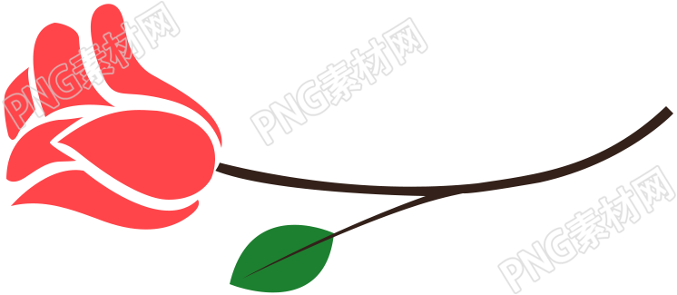 手绘春天的红色小花