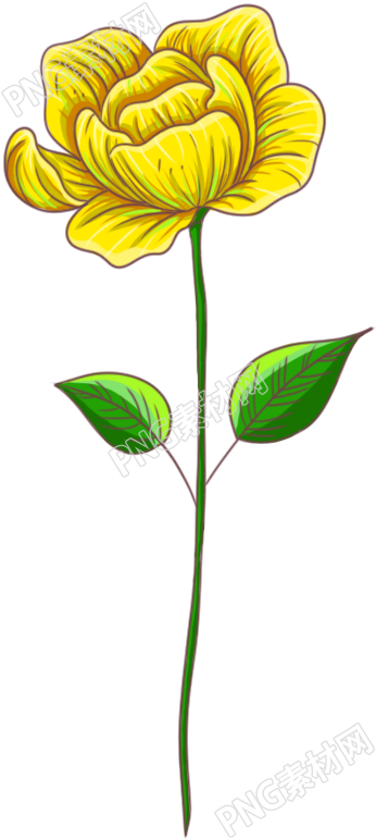 黄色立体花朵素材