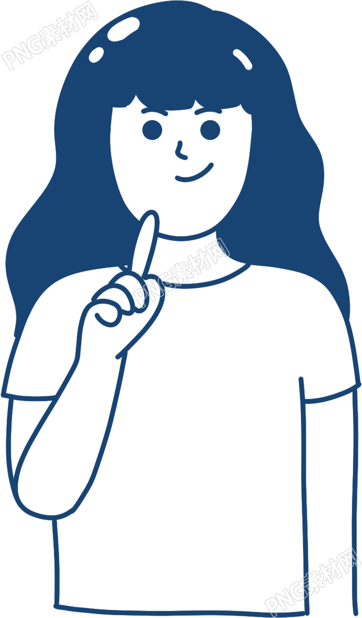 长发女生描线手绘素材
