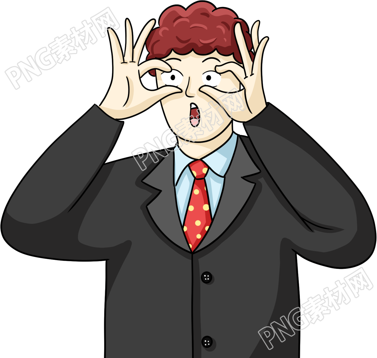 趣味手撑眼睛职场男生素材