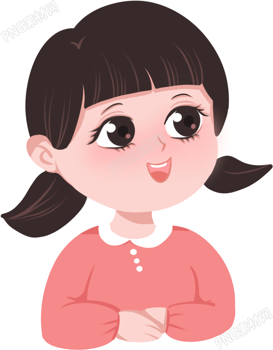 双马尾的可爱小女孩