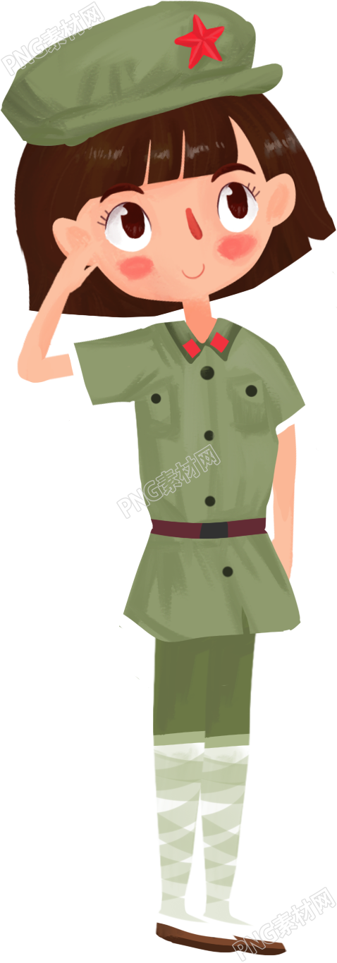 女生军人红军人物素材