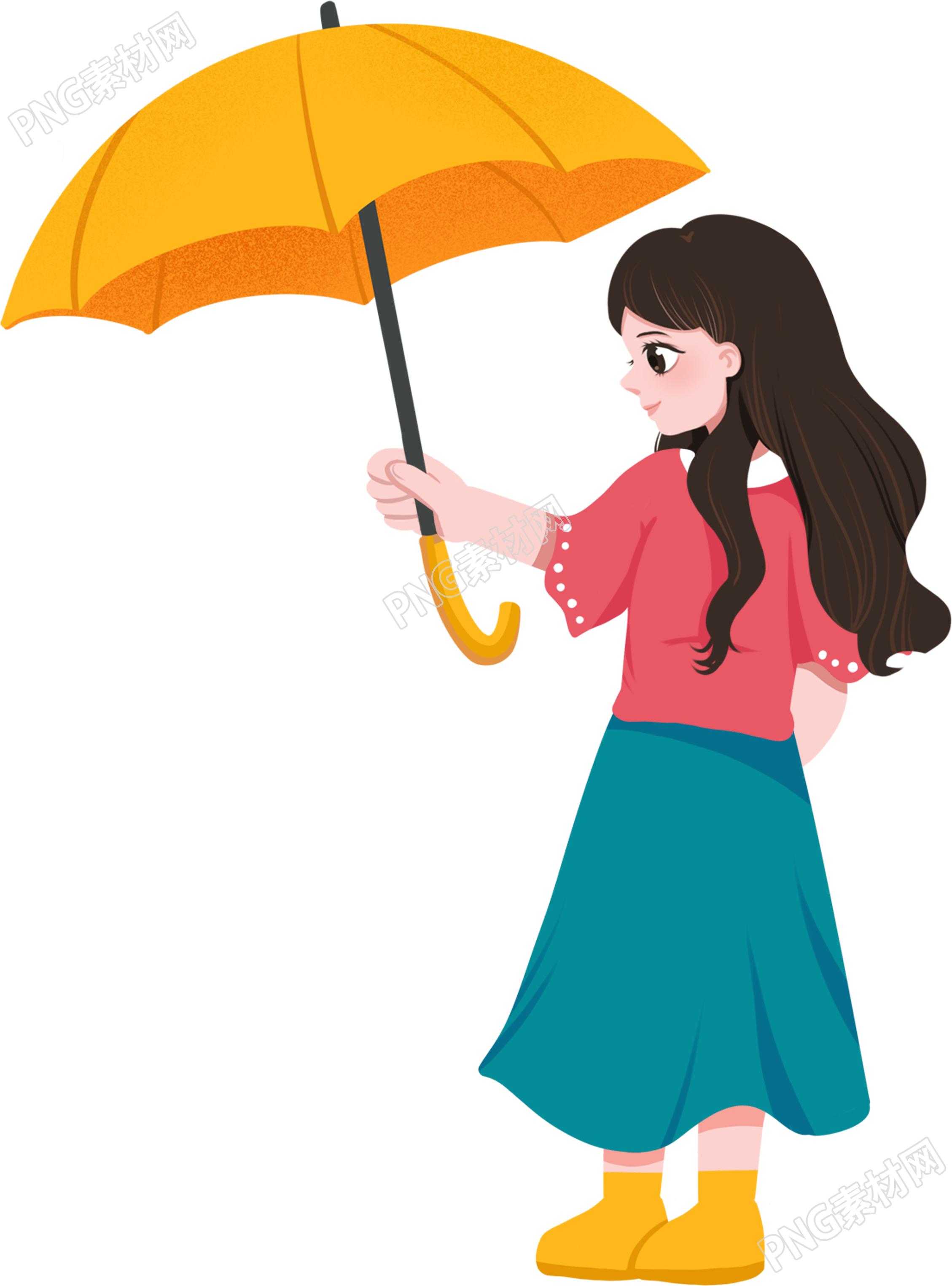 撑伞的温柔女士人物素材