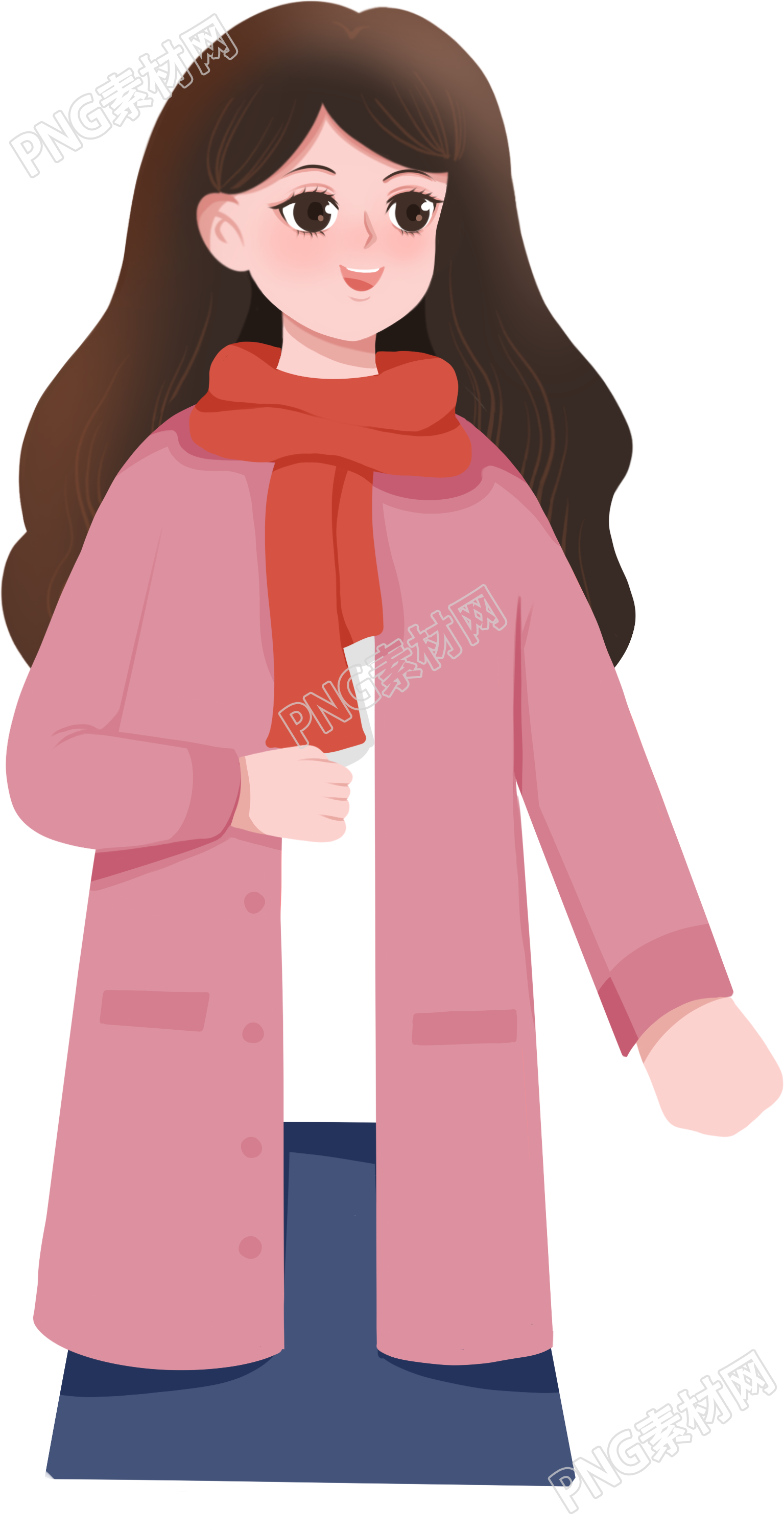 系着围巾的温柔女生