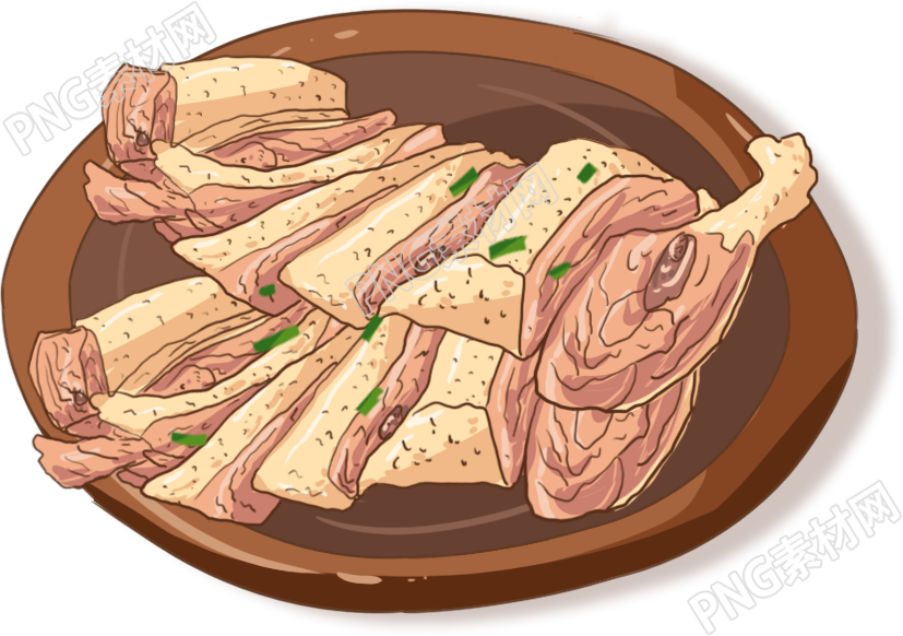 盐焗鸭肉食物素材