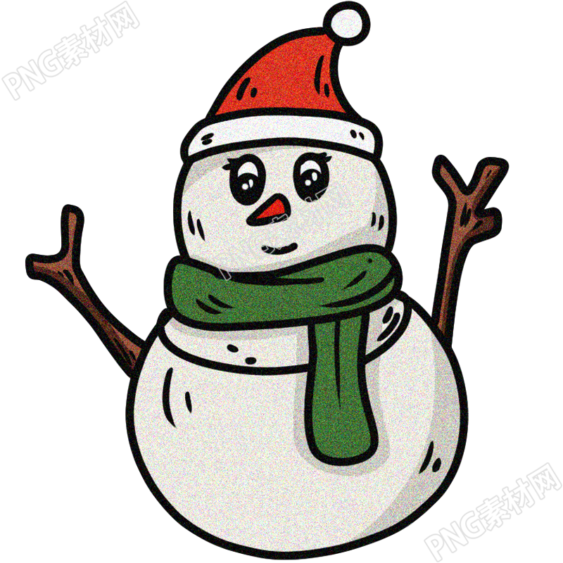 手绘可爱雪人素材