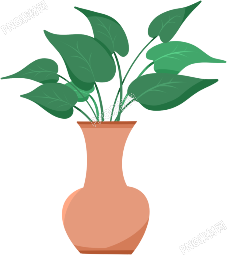 休闲简约的中叶植物盆栽素材