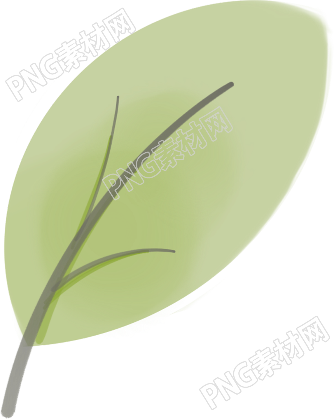 手繪綠色植物樹葉葉子扇子樹叢草叢免摳圖片元素