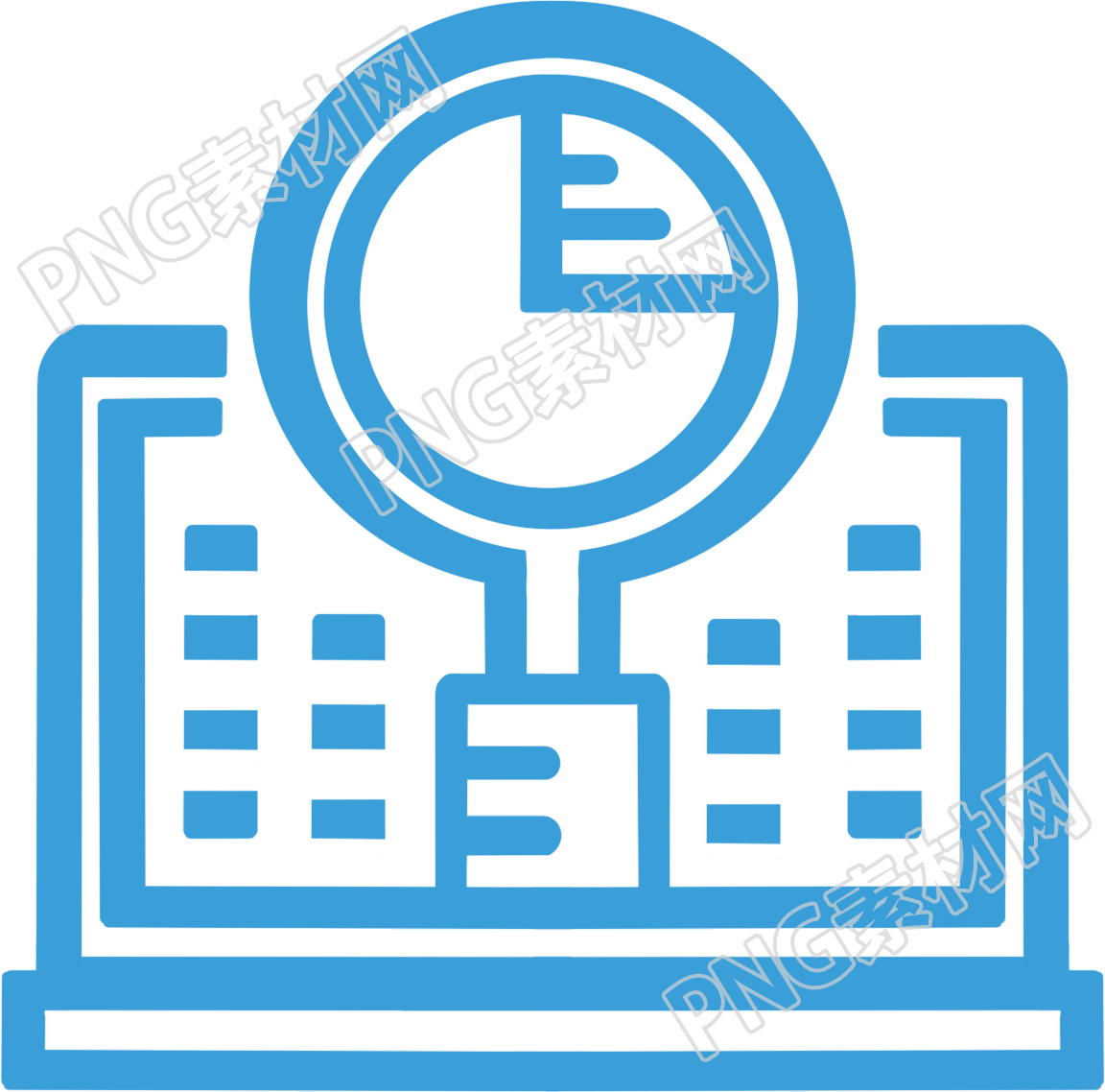 卡通手绘简笔画放大镜标志免抠png图片素材