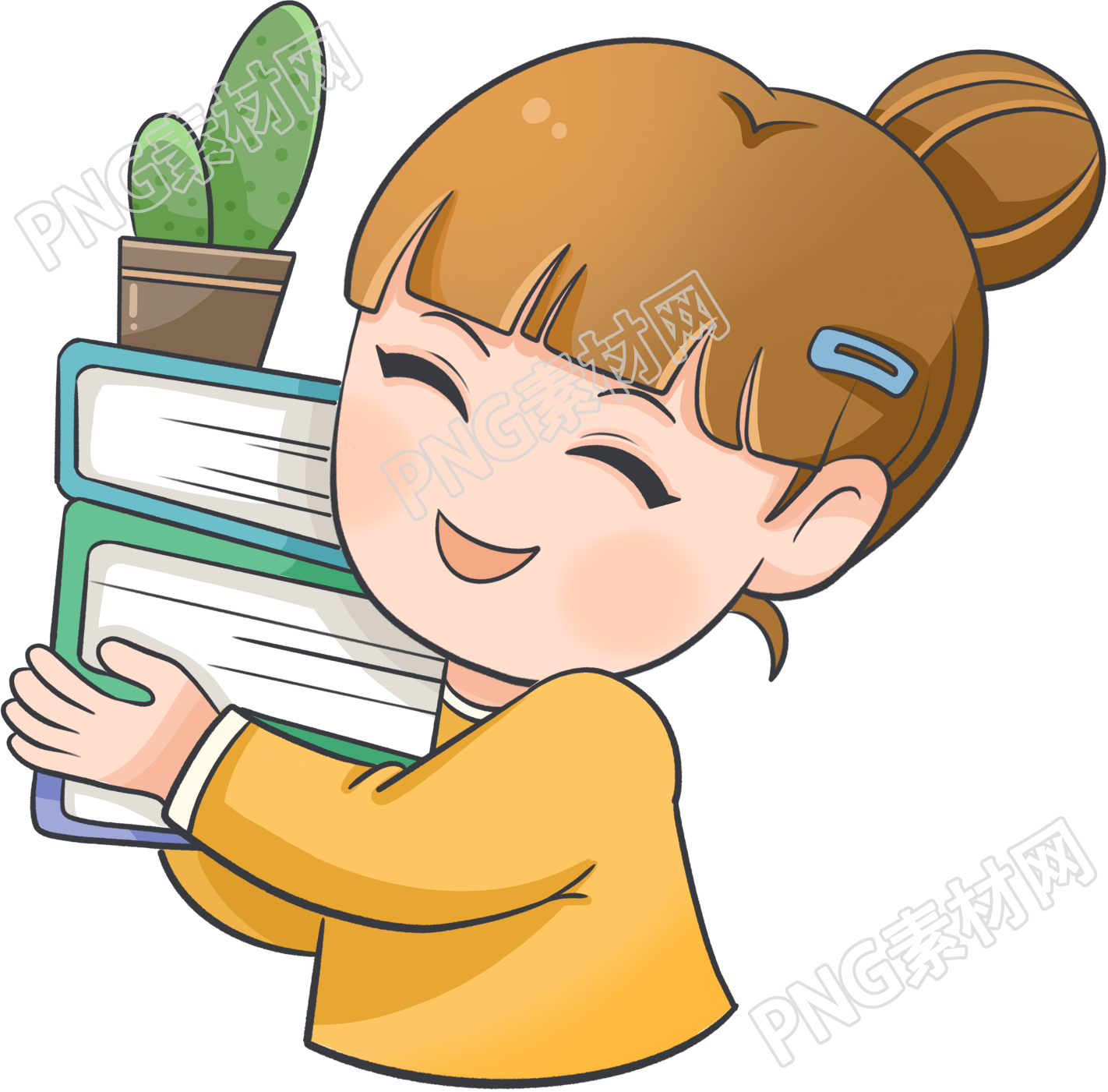 卡通手绘女生职业实习工作图片免抠png素材