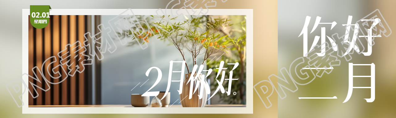 你好2月實景創(chuàng)意公眾號封面圖