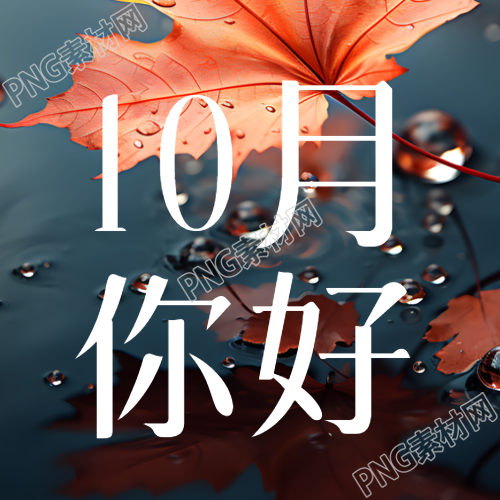 雨天的红枫叶10月你好简约微信公众号次图