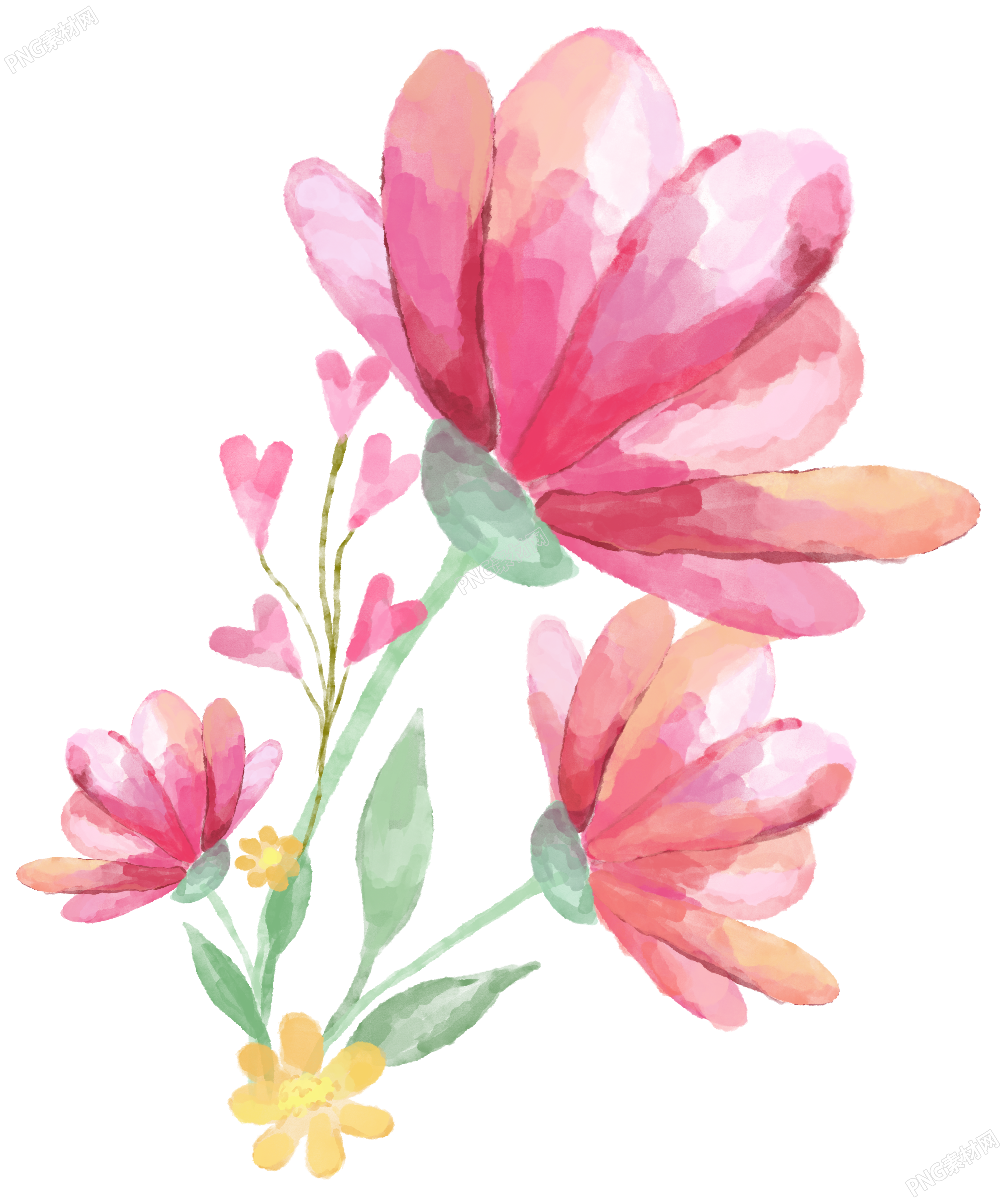 水彩风格花卉元素
