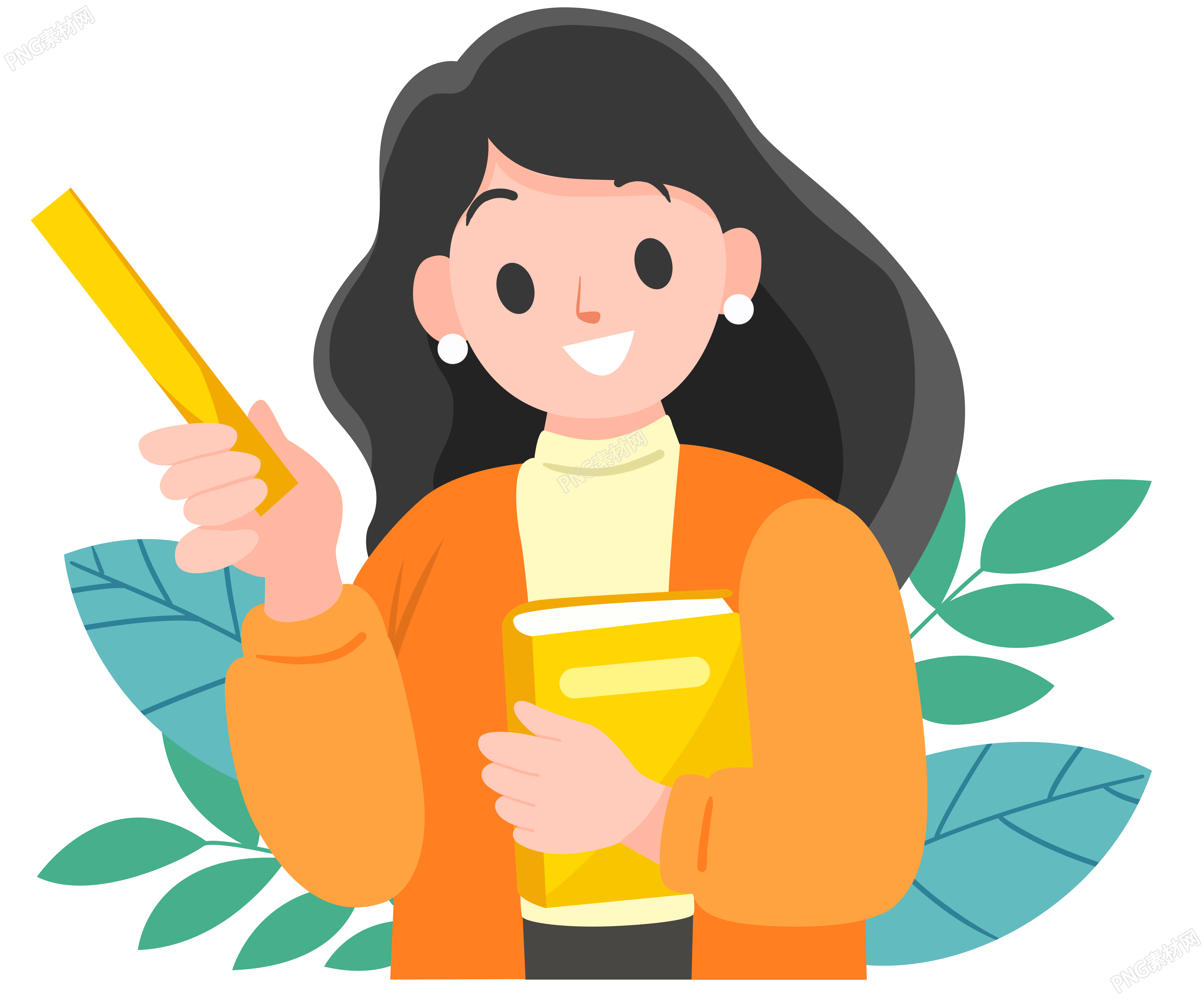透明背景可爱的女老师教师节快乐素材