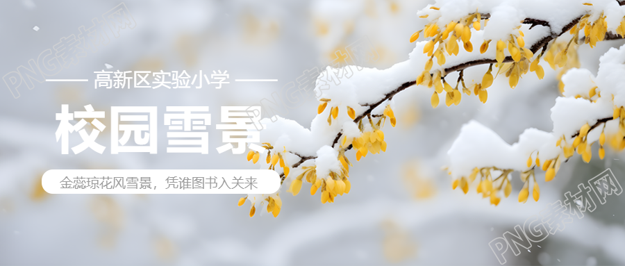 校园雪景诗意分享微信公众号首图