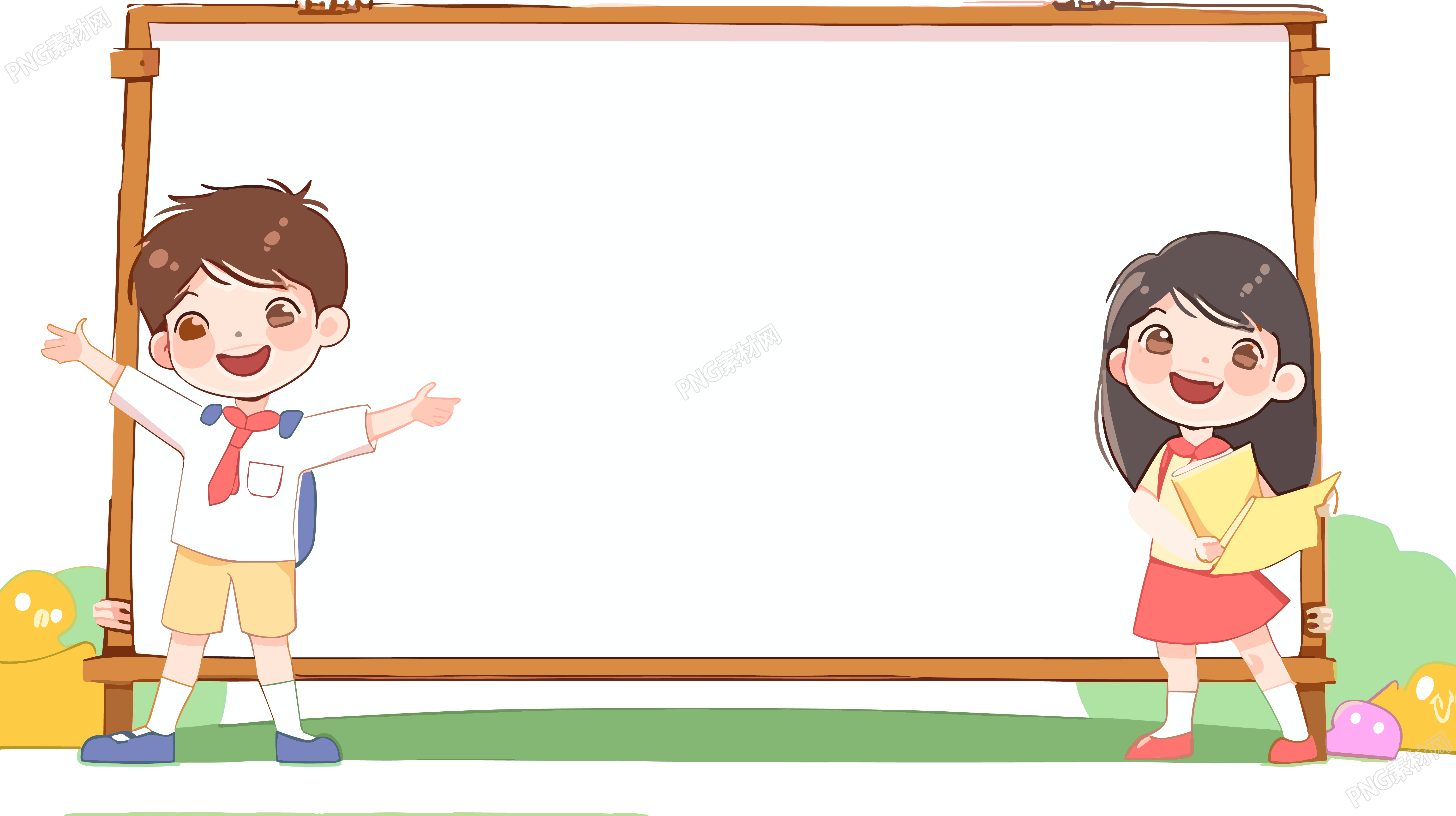 黑板卡通边框学生素材