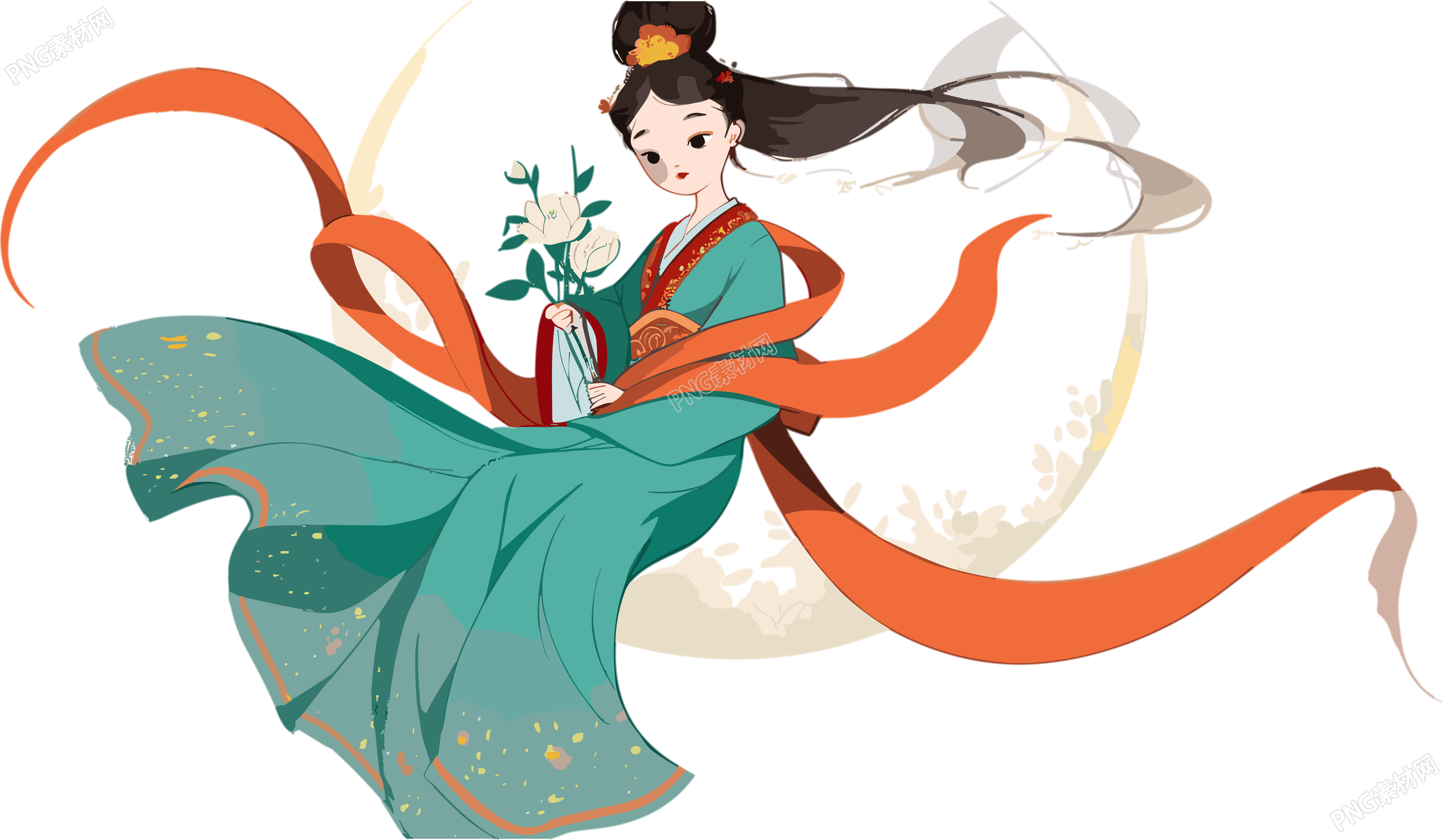 古代神话人物嫦娥仙子png元素