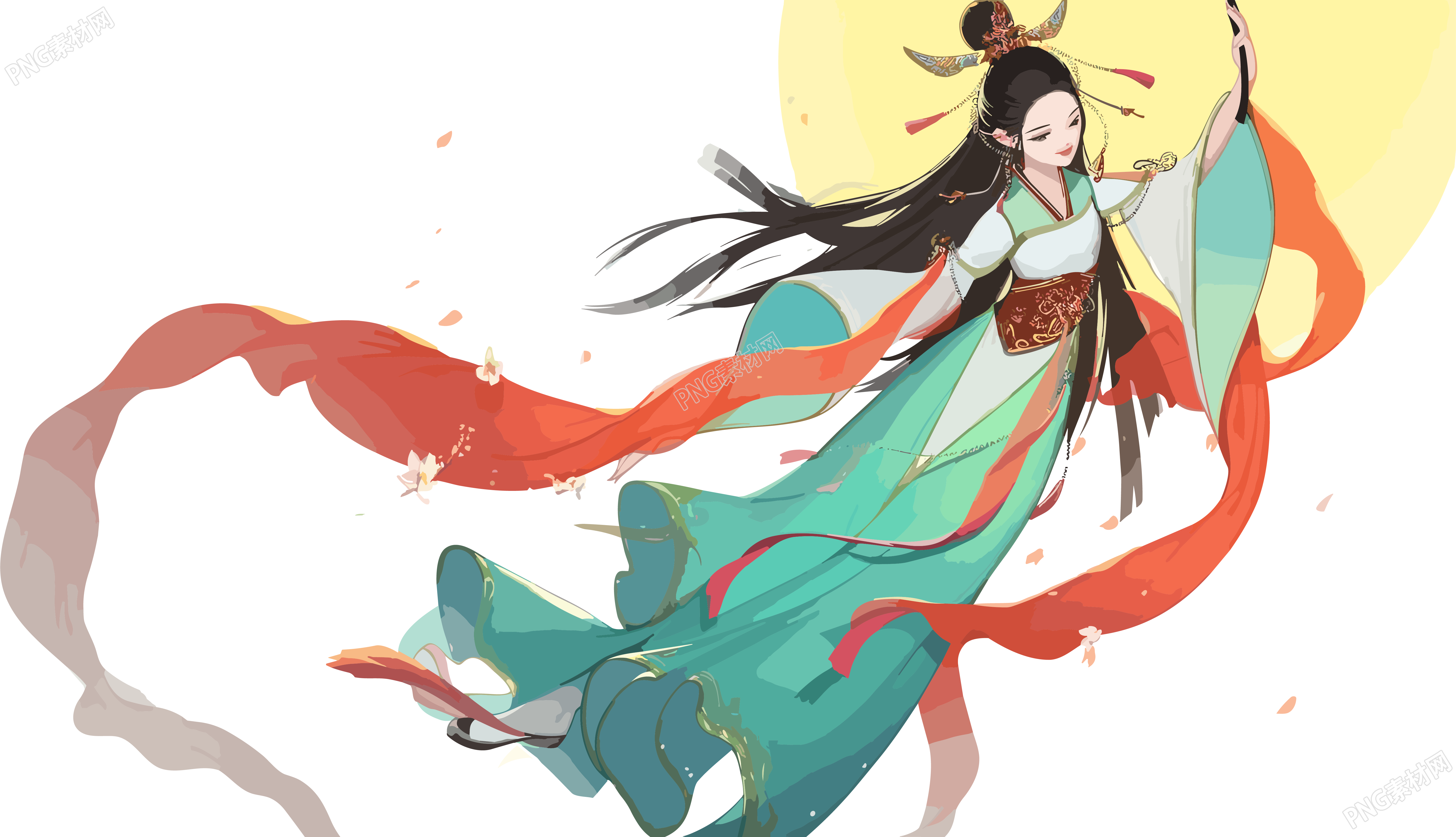 唐装飞仙嫦娥仙子中秋节素材