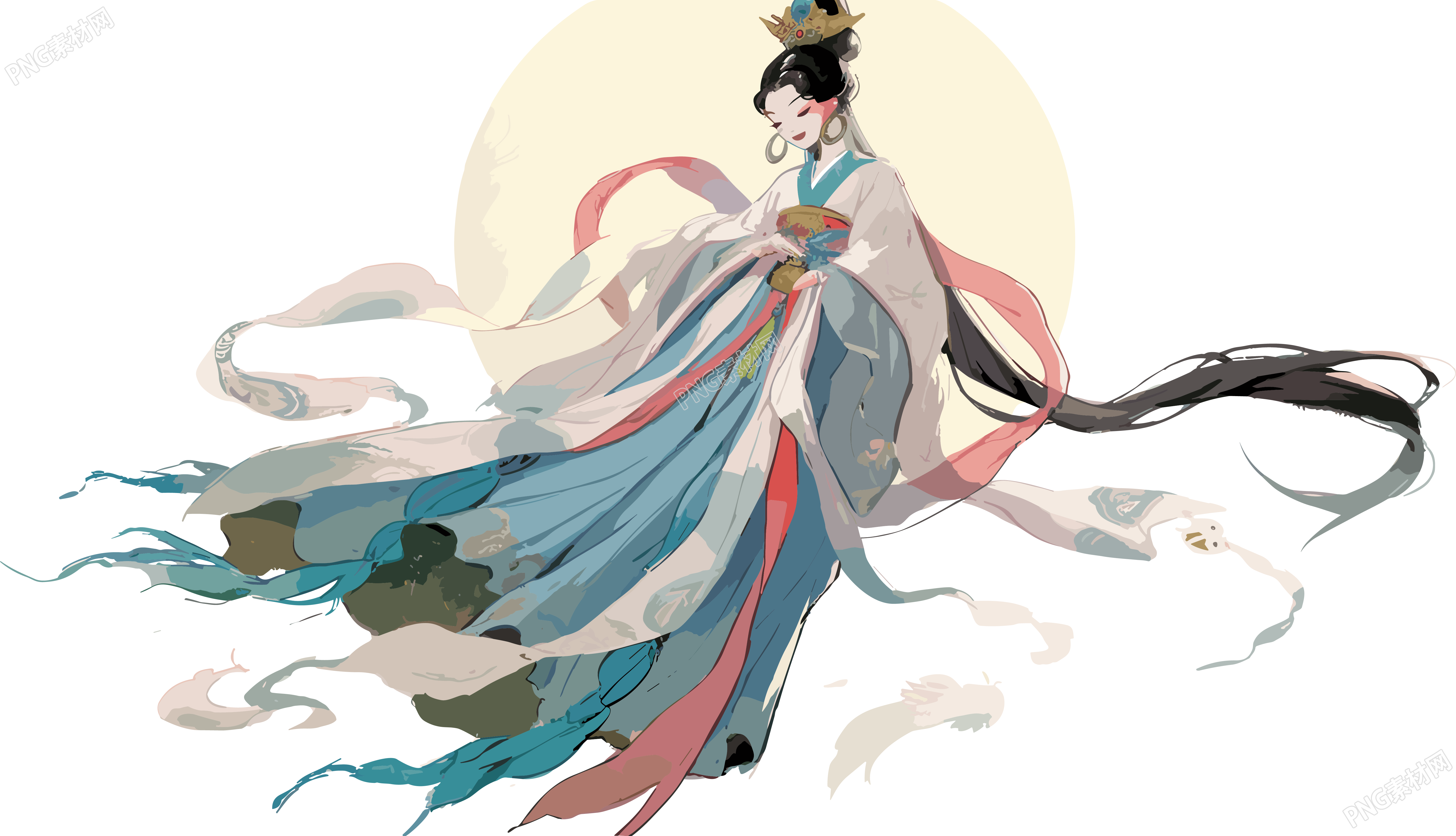 嫦娥仙子握玉兔高清图形素材