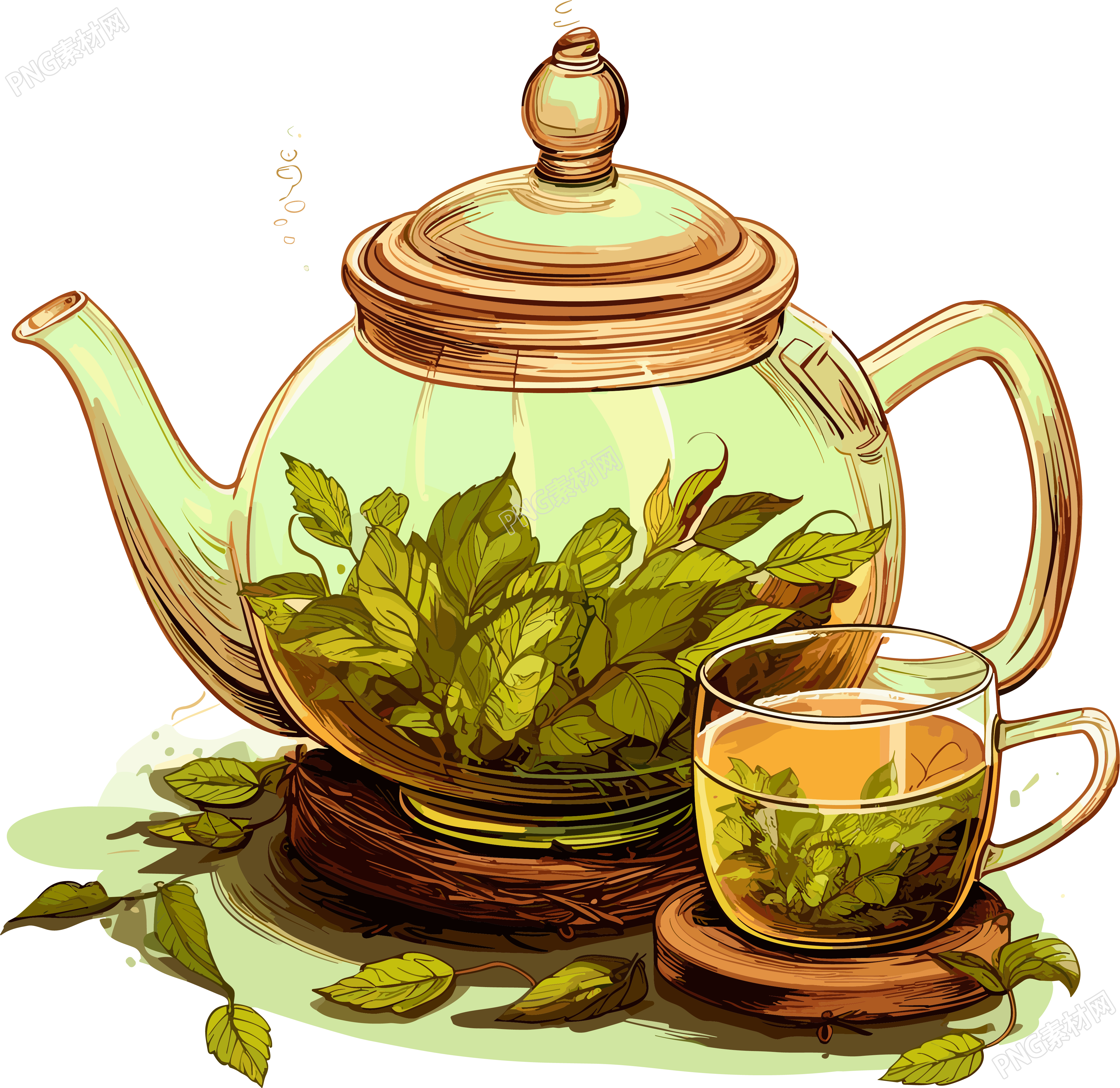 白色雏菊花茶壶自然与人工元素