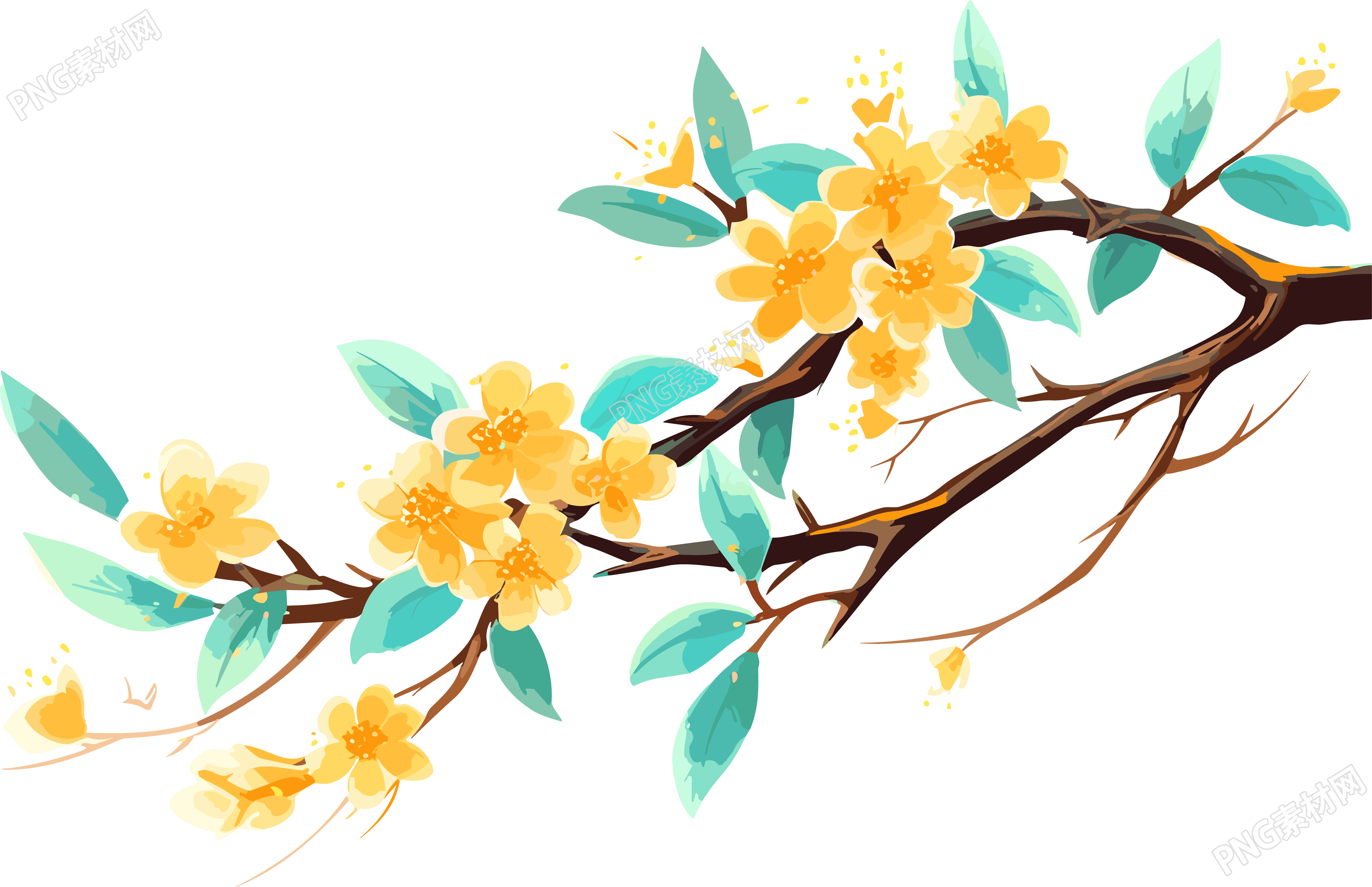 花卉卡通设计元素PNG图形素材