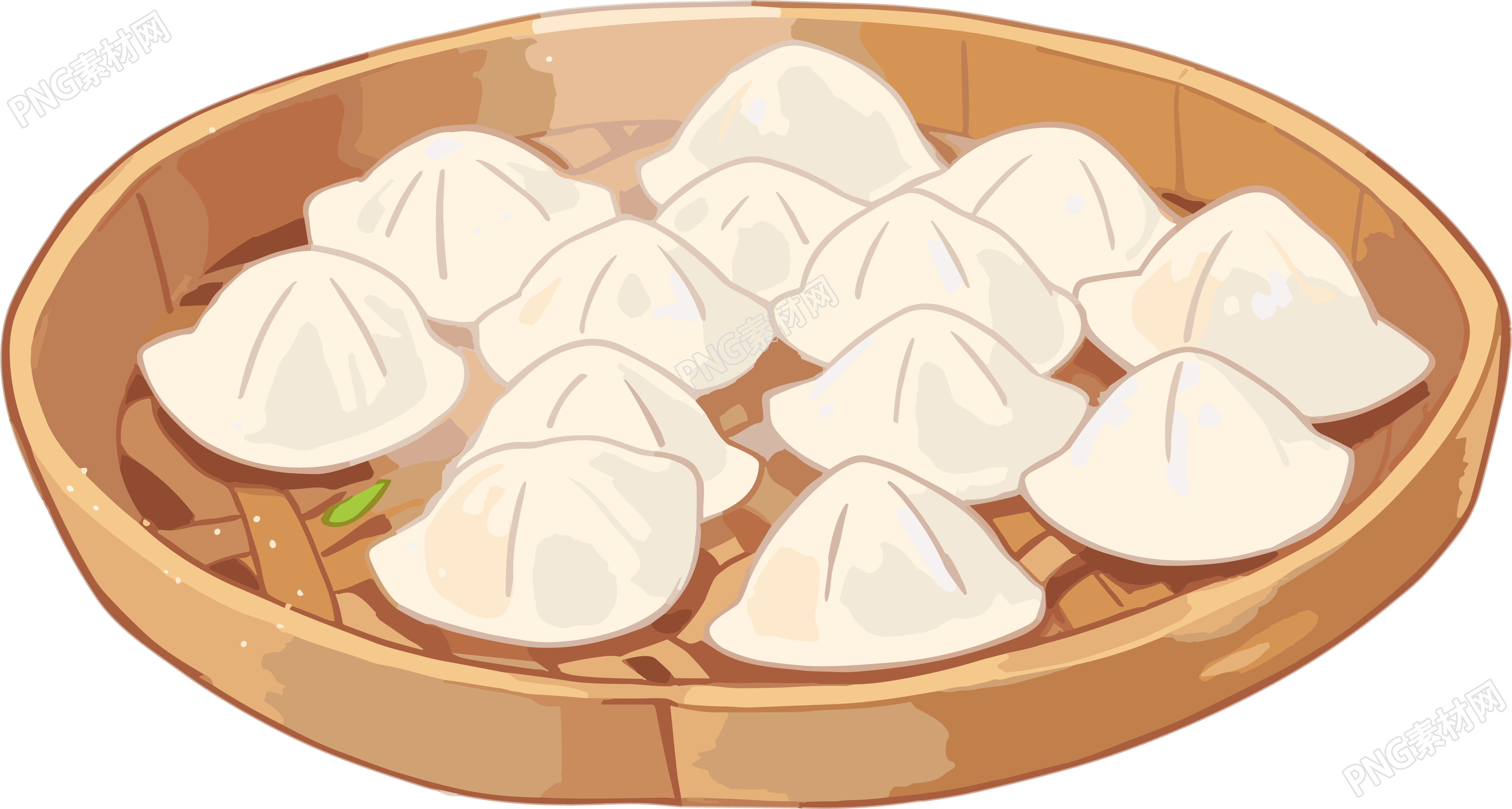 手绘美食饺子透明背景元素